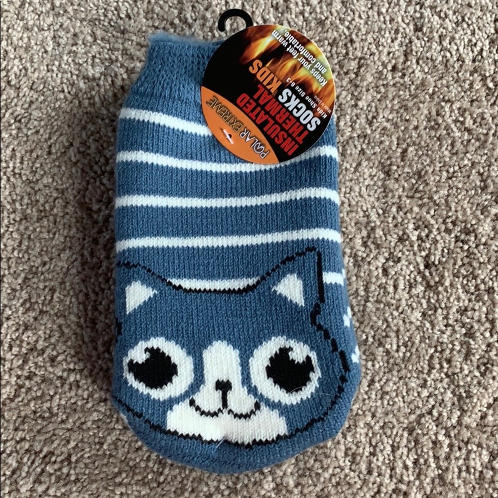 Insulated thermal blue animal socks